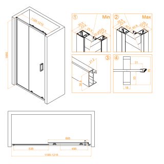 Душевая дверь RGW CL-14 32091412-11 120см хром